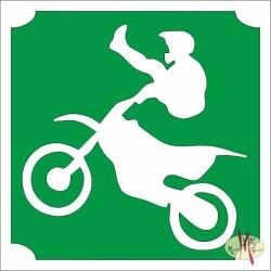 KiviArt 5x5 cm-es Csillámtetoválás sablon - Cross motoros 454