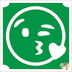 5x5 cm-es Csillámtetoválás sablon - Emoji, Smiley 49 - mkkreativ