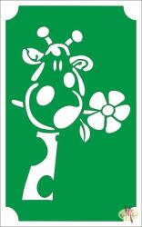 8x5 cm-es Csillámtetoválás sablon - Zsiráf virággal 103 - mkkreativ