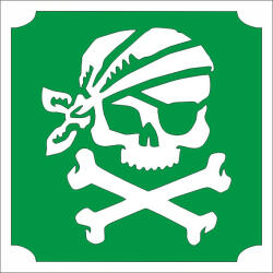 KiviArt 5x5 cm-es Csillám tetoválás sablon - Kalóz 357