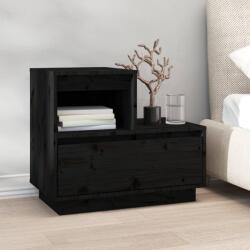 vidaXL Noptieră, negru, 60x34x51 cm, lemn masiv de pin (814382)