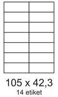 Smartline Címkék 105x42, 3mm 2 sor 14 címke laponként 100 ív Smartline (EL/MF-14L105x42,3)