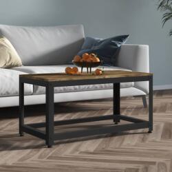 vidaXL Măsuță de cafea, maro închis & negru, 90x45x45 cm, MDF și fier (286082) Masa de cafea