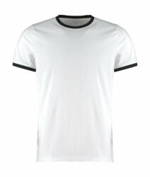 Kustom Kit Férfi rövid ujjú póló Kustom Kit Fashion Fit Ringer Tee S, Fehér/Fekete