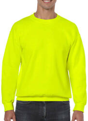 Gildan Uniszex Pulóver Hosszú ujjú Gildan Heavy Blend Adult Crewneck Sweat - L, Safety zöld