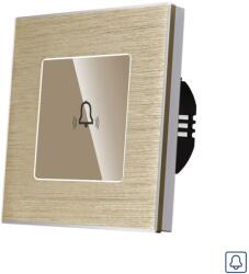 Luxion Buton Sonerie cu Touch, cu Revenire, din Sticla si Rama de Aluminiu LUXION - culoare auriu