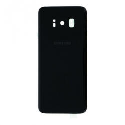 Samsung G950 Galaxy S8 akkufedél (hátlap) kamera lencsével és ragasztóval, fekete (gyári)