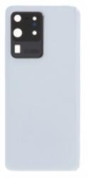 Samsung G988B Galaxy S20 Ultra (4G és 5G) akkufedél (hátlap) kamera lencsével és ragasztóval, fehér, logó nélkül OEM