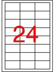 MOS Öntapadós etikett címke 64, 6X33, 8 mm A4 íven univerzális 24 db/ív, 2400 db/csomag