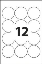 MOS Etikett címke univerzális kör 60 mm-es átmérő kerek, körcímke 12 db/ív, 1200 db/csomag