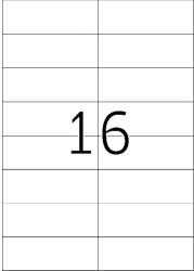 MOS Etikett címke univerzális 105X37 mm szegély nélkül 16 db/ív, 1600 db/csomag