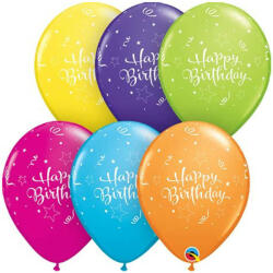 11 inch-es Birthday Shining Star Assortment Szülinapi Lufi (6 db/csomag)