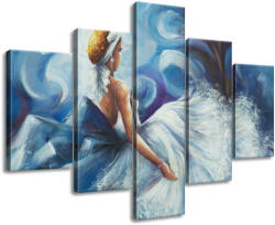 Gario Kézzel festett kép Kék hölgy táncközben - 5 részes Méret: 100 x 70 cm