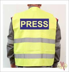 Mk Kreatív LÁTHATÓSÁGI BIZTONSÁGI MELLÉNY - PRESS, SAJTÓ felirattal