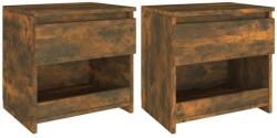 vidaXL Noptiere, 2 buc. , stejar afumat, 40x30x39 cm, lemn prelucrat (815130)