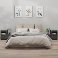 vidaXL Noptiere, 2 buc. , gri, 60x34x51 cm, lemn masiv de pin (814379)
