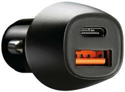 LAMPA PowerTec szivargyújtós USB gyorstöltő - USB-A/Type-C - 12/24V