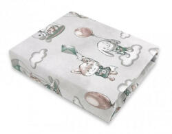 Baby Shop pamut, gumis lepedő 60*120 cm - Zöld lufis állatok - babastar