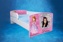  Pat pe pal roz cu Printesa Sofia personalizat cu foto si Nume copil pentru saltea 200x160x26 cm, fara sertar ptv277020016026 (ptv277020016026)