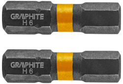 GRAPHITE Set biti de impact HEX6X25mm 1/4" 2buc. GRAPHITE 56H509 (56H509)