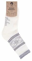 Vlnka Merinó birkagyapjú zokni "pehely" - fehér zokniméret 47-48