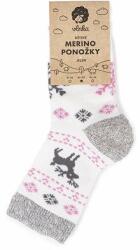 Vlnka Gyerek Merinó zokni "szarvas" - rózsaszín zokniméret 30-34