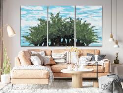  Festés számok szerint - Karibi pálmafák (3 db-os készlet) Méret: 40x60cm (3db), Keretezés: Keret nélkül (csak a vászon)