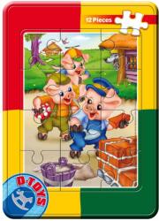 D-Toys Puzzle Cei trei purceluși - Mini puzzle 12 piese (60822-02)