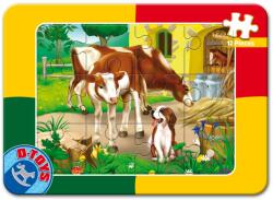 D-Toys Puzzle animale domestice: Văcuțe și Cățel - Puzzle 12 piese (60181-03)