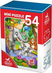 DEICO Mini-puzzle Elefanți - Puzzle 54 piese - Animale sălbatice (61676-02)