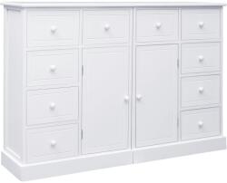 vidaXL Servantă cu 10 sertare, alb, 113 x 30 x 79 cm, lemn (284177) Comoda