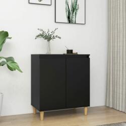 vidaXL Servantă cu picioare din lemn masiv, negru, 60x35x70 cm, PAL (806068) Comoda