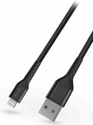 DEVIA Gracious Series USB-A apa 2.0 - Lightning apa Adat és töltőkábel - Fekete (2m) (ST348693)