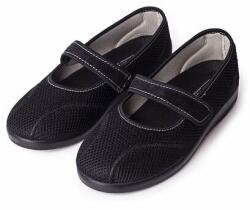 Vlnka Női kényelmi ortopéd balerina cipő tépőzárral - fekete felnőtt cipő méret 39