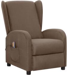 vidaXL Fotoliu de masaj cu ridicare, gri taupe, material textil (3098239)