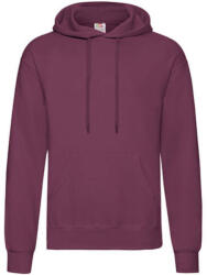 Fruit of the Loom Férfi Pulóver Kapucnis Hosszú ujjú Fruit of the Loom Classisc Hooded Sweat - 2XL, Burgundi vörös