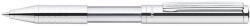 Golyóstoll, 0, 24 mm, teleszkópos, ezüst színű tolltest, ZEBRA "SL-F1", kék