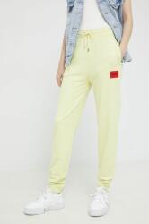 Hugo pantaloni femei, culoarea galben, uni 50455983 PPY8-SPD08G_10X