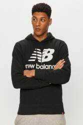 New Balance bluză MT03558BK bărbați, culoarea negru, cu imprimeu MT03558BK-001 PPY8-BLM0LL_99X