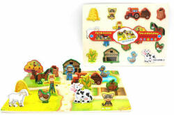 Magic Toys A farm állatai fa kétoldalú forma puzzle (MKO361091)