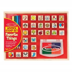 Melissa & Doug Nagy nyomdakészlet színes ceruzákkal, 26db-os kedvenc ábrák 9362 (9362)