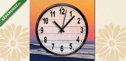  Vászonkép óra, Partner Kollekció: Lemenő nap a horizonton, Anglia(25x25 cm C01)