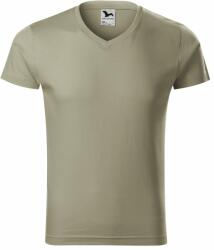 MALFINI Férfi póló Slim Fit V-neck - Világos khaki | 3XL (1462818)