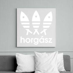 printfashion Horgász adidas márkaparódia - Vászonkép - Fehér (7637855)