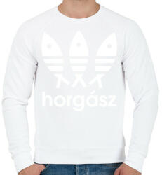 printfashion Horgász adidas márkaparódia - Férfi pulóver - Fehér (7637096)