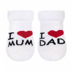  Csecsemő frottír zokni New Baby fehér I Love Mum and Dad - babycenter-online - 970 Ft