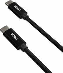 YENKEE YCU C102 BK USB-C apa - USB-C apa 2.0 Adat és töltőkábel - Fekete (2m) (YCU C102 BK)