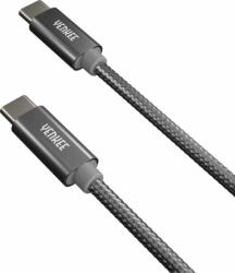 YENKEE YCU C102 SR USB-C apa - USB-C apa 2.0 Adat és töltőkábel - Fekete (2m) (YCU C102 SR)