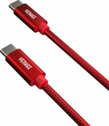 YENKEE YCU C101 RD USB-C apa - USB-C apa 2.0 Adat és töltőkábel - Piros (1m) (YCU C101 RD)