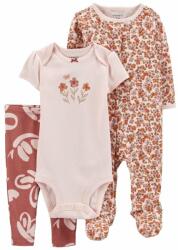 CARTERS CARTER'S Set 3 piese caroserie cr. maneca, salopeta, jambiere Pink Floral girl LBB NB, marime 56 (AGS1N689910_NB)